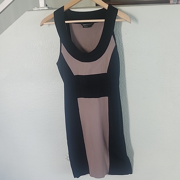 BCBGeneration Dresses & Skirts - BCBGMaxazria Black and Taupe Colorblock Mini Dress